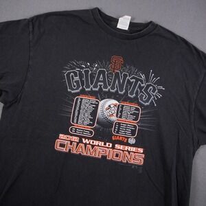 San Francisco Giants 2012 World Series Champions Line Up Graphic T Shirt Mens XL